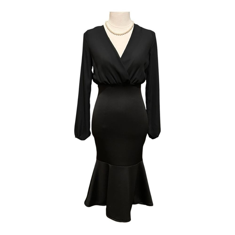 Charlotte Russe Elegant Black Dress Size Small Evening Gown Prom Maxi Ruched